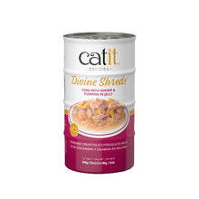 Charger l'image dans la galerie, Garnitures Catit Divine Shreds - Thon avec crevettes et citrouille en gelée - 4 x conserves de 85 gr