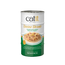 Charger l'image dans la galerie, Garnitures Catit Divine Shreds - Poulet avec foie et brocoli en gelée - 4 x conserves de 85 gr