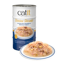 Charger l'image dans la galerie, Garnitures Catit Divine Shreds - Poulet avec maquereau et brocoli en gelée - 4 x conserves de 85 gr