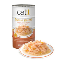 Charger l'image dans la galerie, Garnitures Catit Divine Shreds - Poulet avec saumon et citrouille en gelée - 4 x conserves de 85 gr
