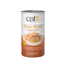 Charger l'image dans la galerie, Garnitures Catit Divine Shreds - Poulet avec saumon et citrouille en gelée - 4 x conserves de 85 gr