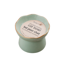 Charger l'image dans la galerie, Dexypaws Bol surélevé en céramique pour chat 7.75 oz - Vert sauge