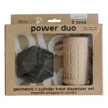 Charger l'image dans la galerie, Dexypaws Jouet à mâcher ultra robustes pour chien - Duo cylindre & forme Géométrique, Beige & noir