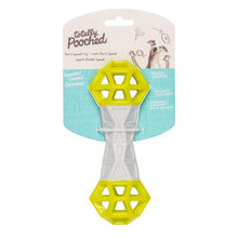 Charger l'image dans la galerie, Messy Mutts "Totally Pooched, Flex 'N Squeak" Jouet os en caoutchouc pour chien, Vert