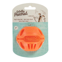 Charger l'image dans la galerie, Messy Mutts "Totally Pooched, Stuff 'n Brush" Jouet balle en caoutchouc pour chien, Orange