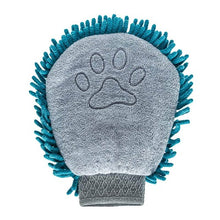 Charger l'image dans la galerie, Messy Mutts Gant de toilettage en microfibre chenille - Bleu