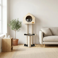 Charger l'image dans la galerie, Noba Arbre à chat Condo Deluxe avec corde Fique de haute qualité - Noir