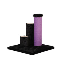 Charger l'image dans la galerie, Noba Evolution - 4 en 1 Griffoir Évolutif - Fausse fourrure noire / Corde mauve