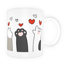 Charger l'image dans la galerie, Tasse en céramique-Thème animaux- Pattes de chat coeur