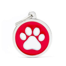 Charger l'image dans la galerie, Médaille collection Charms, CERCLE ROUGE PATTE BLANC, GRAND - Boutique Le Jardin Des Animaux -médailleBoutique Le Jardin Des AnimauxYM05