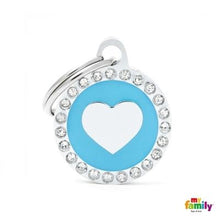 Charger l'image dans la galerie, Médaille collection GLAM, "CERCLE COEUR BLEU CLAIR STRASS" PETIT - Boutique Le Jardin Des Animaux -médailleBoutique Le Jardin Des AnimauxBH28GM03