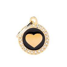 Charger l'image dans la galerie, Médaille collection GLAM, "CERCLE DORÉE COEUR STRASS" PETIT - Boutique Le Jardin Des Animaux -médailleBoutique Le Jardin Des AnimauxBH30GM03G