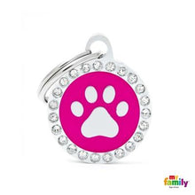 Charger l'image dans la galerie, Médaille collection GLAM, "CERCLE PATTE FUSHIA STRASS" PETIT - Boutique Le Jardin Des Animaux -médailleBoutique Le Jardin Des AnimauxBH26GM02