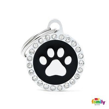 Charger l'image dans la galerie, Médaille collection GLAM, "CERCLE PATTE NOIR STRASS" PETIT - Boutique Le Jardin Des Animaux -médailleBoutique Le Jardin Des AnimauxBH30GM02
