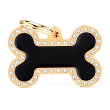 Charger l'image dans la galerie, Médaille collection GLAM, "DORÉE NOIR STRASS" GRAND - Boutique Le Jardin Des Animaux -médailleBoutique Le Jardin Des AnimauxBH05GMG