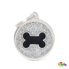 Charger l'image dans la galerie, Médaille collection SHINE, CIRCLE GLITTER GRIS OS NOIR, GRAND - Boutique Le Jardin Des Animaux -médailleBoutique Le Jardin Des AnimauxGL05GREY