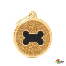 Charger l'image dans la galerie, Médaille collection SHINE, CIRCLE GLITTER OR OS NOIR, GRAND - Boutique Le Jardin Des Animaux -médailleBoutique Le Jardin Des AnimauxGL05GOLD