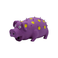 Charger l'image dans la galerie, Bud'z Jouet en latex avec "Squeaker" - Cochon - Violet à pois jaunes
