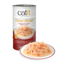 Charger l'image dans la galerie, Garnitures Catit Divine Shreds - Poulet avec thon et carotte en gelée - 4 x conserves de 85 gr
