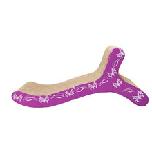 Charger l'image dans la galerie, Griffoir Catit Style avec herbe à chats - Forme de fauteuil - Motif Butterfly violet
