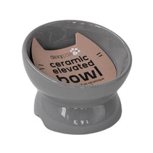 Charger l'image dans la galerie, Dexypaws Bol surélevé en céramique pour chat 7 oz, Gris
