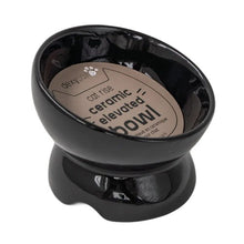 Charger l'image dans la galerie, Dexypaws Bol surélevé en céramique pour chat 7 oz, Noir

