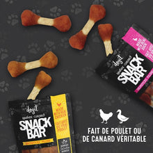 Charger l'image dans la galerie, Dogit Gâteries Snack Bar - Pilons de poulet et peau de bœuf - 7,5 cm - 100 gr
