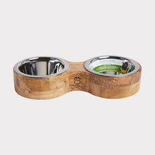 Charger l'image dans la galerie, Go Fresh Pet Bol en bois double pour chien
