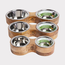 Charger l'image dans la galerie, Go Fresh Pet Bol en bois double pour chien
