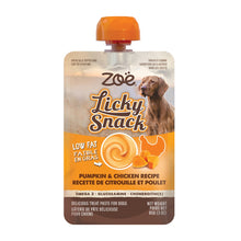 Charger l'image dans la galerie, Gâterie à lécher Licky Snack Zoë - Citrouille et poulet - Sachet de 85 gr (3 oz)
