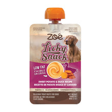 Charger l'image dans la galerie, Gâterie à lécher Licky Snack Zoë - Patate douce et canard - Sachet de 85 gr (3 oz)

