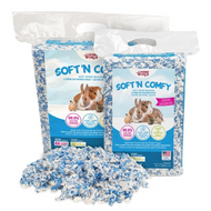 Living World Litière Soft ’N Comfy pour Rongeurs - Blanche et bleue