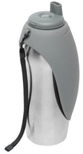 Charger l'image dans la galerie, Messy Mutts Abreuvoir de voyage en acier inoxydable - Gris
