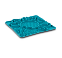 Charger l'image dans la galerie, Messy Mutts Tapis D'alimentation En Silicone Multi-surfaces Avec Cadre 10"x10" - Bleu
