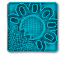 Charger l'image dans la galerie, Messy Mutts Tapis D'alimentation En Silicone Multi-surfaces Avec Cadre 10"x10" - Bleu
