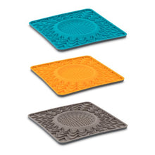 Charger l'image dans la galerie, Messy Mutts Tapis d'alimentation thérapeutique en silicone avec bol intégré, Bleu
