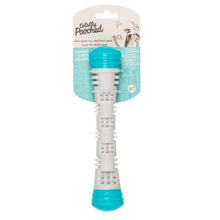 Charger l'image dans la galerie, Messy Mutts "Totally Pooched, Chew N' Squeak" Jouet bâton en caoutchouc pour chien, Bleu
