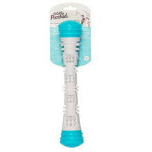 Charger l'image dans la galerie, Messy Mutts "Totally Pooched, Chew N' Squeak" Jouet bâton en caoutchouc pour chien, Bleu
