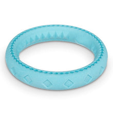 Charger l'image dans la galerie, Messy Mutts "Totally Pooched, Chew N' Tug" Jouet anneau pour tirer en caoutchouc pour chien, bleu

