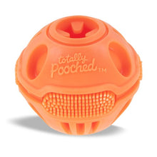 Charger l'image dans la galerie, Messy Mutts "Totally Pooched, Stuff 'n Brush" Jouet balle en caoutchouc pour chien, Orange
