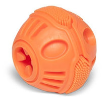 Charger l'image dans la galerie, Messy Mutts "Totally Pooched, Stuff 'n Brush" Jouet balle en caoutchouc pour chien, Orange
