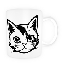 Charger l'image dans la galerie, Tasse en céramique-Thème animaux-Chat noir et blanc
