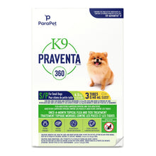 Charger l'image dans la galerie, K9 Praventa 360 traitement contre les puces et les tiques pour chiens de petite taille jusqu’à 4,5 kg, 3 ou 6 tubes - Boutique Le Jardin Des Animaux -anti-parasitaire pour chatBoutique Le Jardin Des Animaux73860
