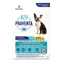 Charger l'image dans la galerie, K9 Praventa 360 traitement contre les puces et les tiques pour chiens de taille moyenne, 4,6 kg à 11 kg, 3 ou 6 tubes - Boutique Le Jardin Des Animaux -anti-parasitaire pour chatBoutique Le Jardin Des Animaux73861
