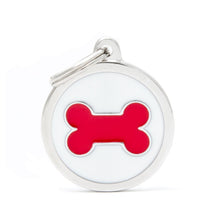 Charger l'image dans la galerie, Médaille collection Charms, CERCLE BLANC OS ROUGE, GRAND - Boutique Le Jardin Des Animaux -médailleBoutique Le Jardin Des AnimauxYM02

