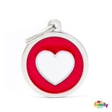 Charger l'image dans la galerie, Médaille collection Charms, CERCLE ROUGE COEUR BLANC, GRAND - Boutique Le Jardin Des Animaux -médailleBoutique Le Jardin Des AnimauxYM03
