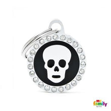 Charger l'image dans la galerie, Médaille collection GLAM, "CERCLE CRÂNE NOIR STRASS" PETIT - Boutique Le Jardin Des Animaux -médailleBoutique Le Jardin Des AnimauxBH30GM06
