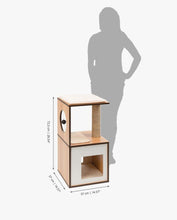 Charger l'image dans la galerie, Meuble Box Vesper Petit – noyer, arbre à chat - Boutique Le Jardin Des Animaux -Griffoir, meuble et litBoutique Le Jardin Des Animaux
