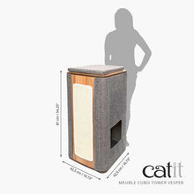 Charger l'image dans la galerie, Meuble Cubo Tower Vesper – gris, arbre à chat - Boutique Le Jardin Des Animaux -Griffoir, meuble et litBoutique Le Jardin Des Animaux52094
