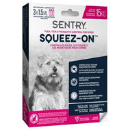 Sentry boite de 3 tubes à presser topique anti-puces et anti-tiques pour chien pesant moins de 15 kg - Boutique Le Jardin Des Animaux -anti-parasitaire pour chatBoutique Le Jardin Des Animaux70025